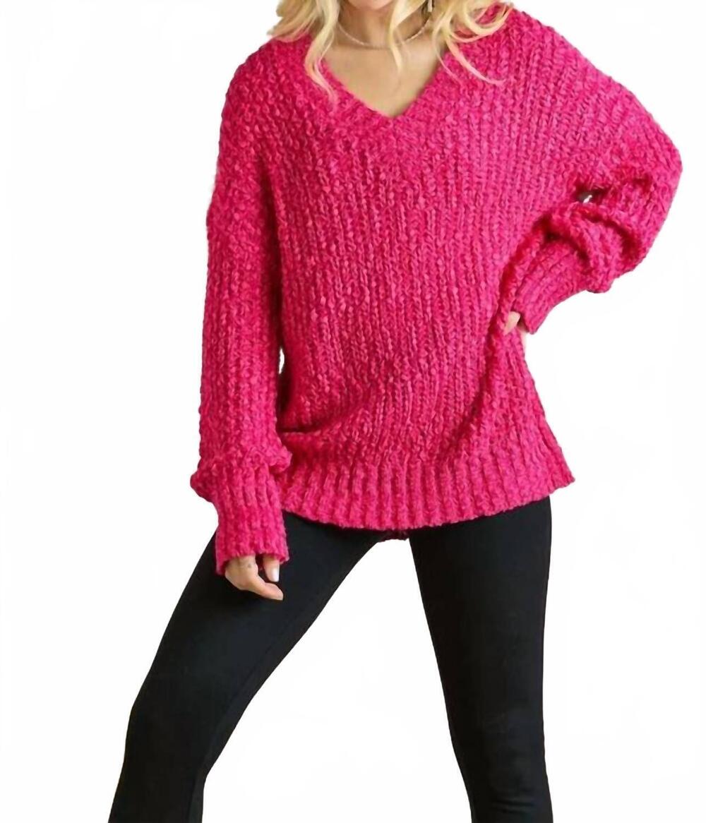 NEW ADORA cozy day sweater in fuchsia